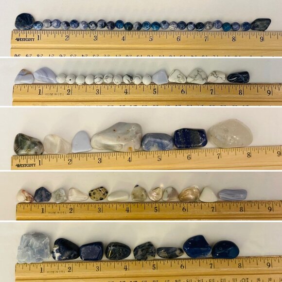 Mystical Blue Stone Collection in Glass Jar for Decor Energy Healing Meditation - Picture 11 of 11